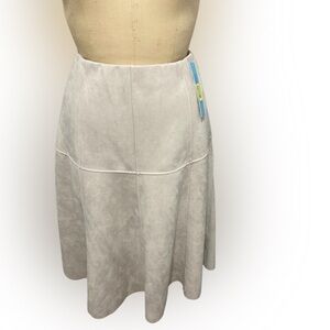 NWT Cream Suede Antonio Melani A-Line Midi Skirt Size 8